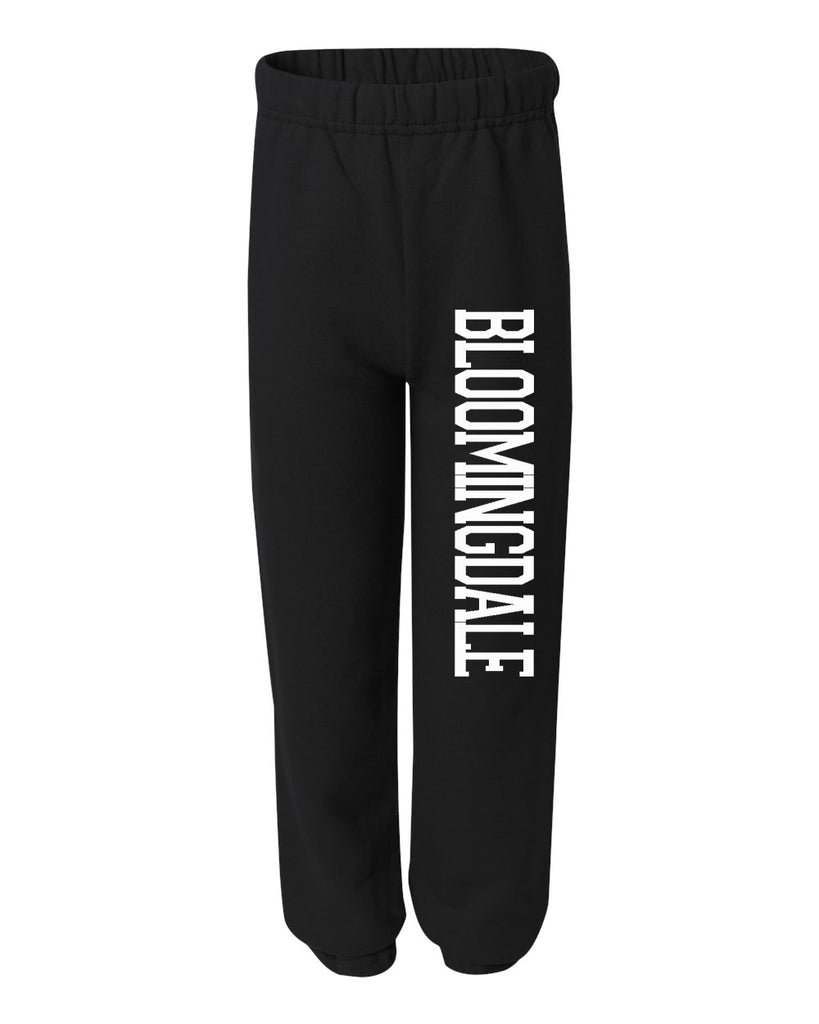 bloomingdale pta black jerzees - nublend® sweatpants - 973br w/ bloomingdale down leg..