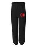 bloomingdale pta black jerzees - nublend® sweatpants - 973br w/ varsity b on hip.