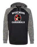 westwood cardinals colorblocked cosmic fleece hooded sweatshirt - 8612 w/ angry bird cardinal design