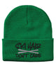 ski hair don't care embroidered cuffed beanie hat