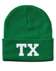 tx state abbreviation embroidered cuffed beanie hat