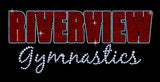 riverview gymnastics heavy cotton women's v-neck t-shirt w/ 2 color spangle design on front.