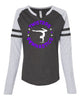 twisters gymnastics lat - women's fine jersey mash up long sleeve t-shirt - 3534 w/ twisters circle design