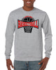 lakeland basketball sport gray heavy blend shirt w/ lakeland basketball v2 logo on front.