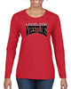 lakeland wrestling red heavy blend shirt w/ lakeland wrestling silver & black logo on front.