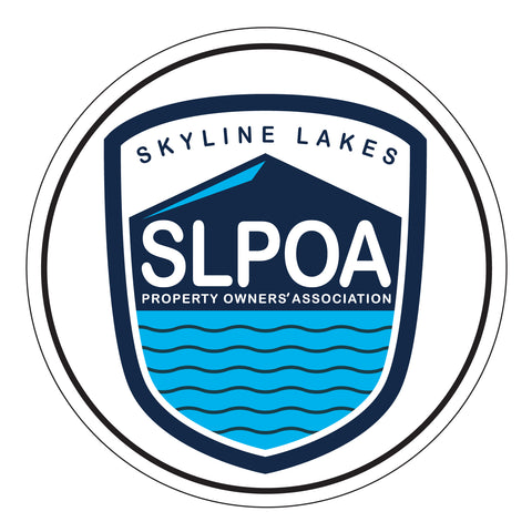 Skyline Lakes Gray/Navy Heavy Cotton™ Raglan Three-Quarter Sleeve T-Shirt - 5700 w/ Shield Logo Front & SLPOA Logo on Back