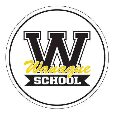 Wanaque School Open Bottom Sweat Pants w/ Wanaque School "Text" Logo Down Leg.