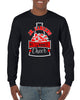 jr lancers competition cheer heavy cotton black shirt w/ megaphone 3 color design on front.