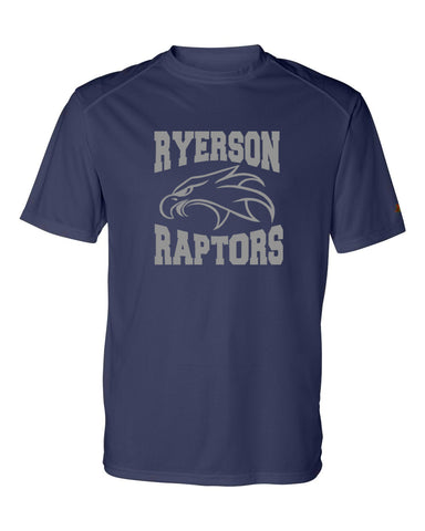 Ryerson School Sport Gray Long Sleeve Tee w/ Logo Design 1 on Front