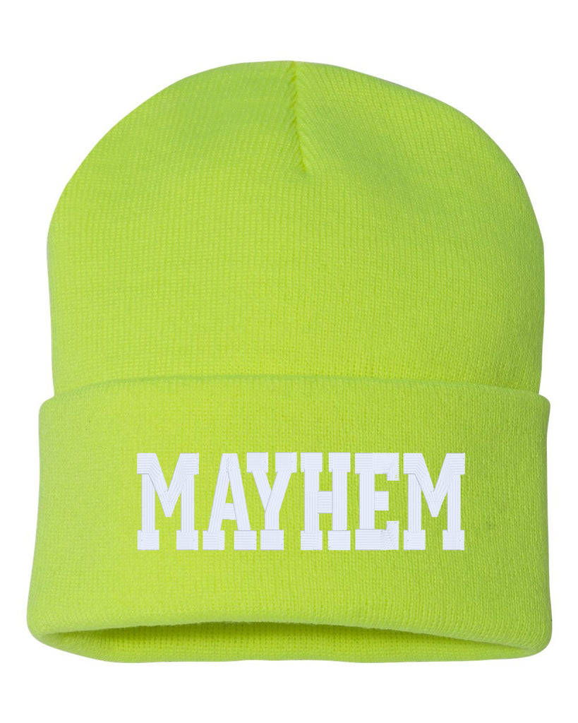 mayhem embroidered cuffed beanie hat