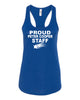 peter cooper next level - royal women's ideal racerback tank - 1533 w/ proud staff on front