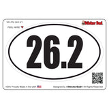 26.2 full marathon runner v1 oval full color printed vinyl decal window sticker