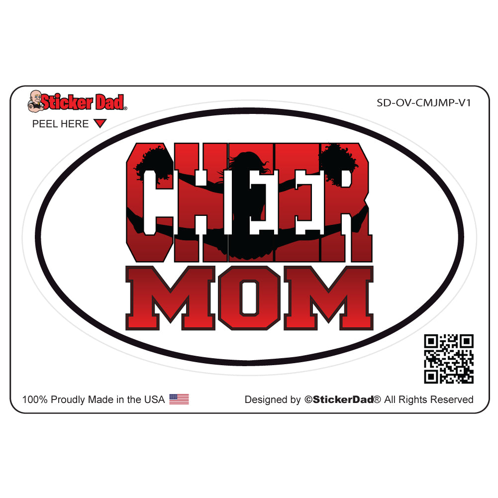 oval cheer mom jumper v1 oval full color printed vinyl decal window sticker