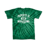 hopatcong short sleeve cyclone tyedye tee w/ property of hopatcong logo graphic design shirt