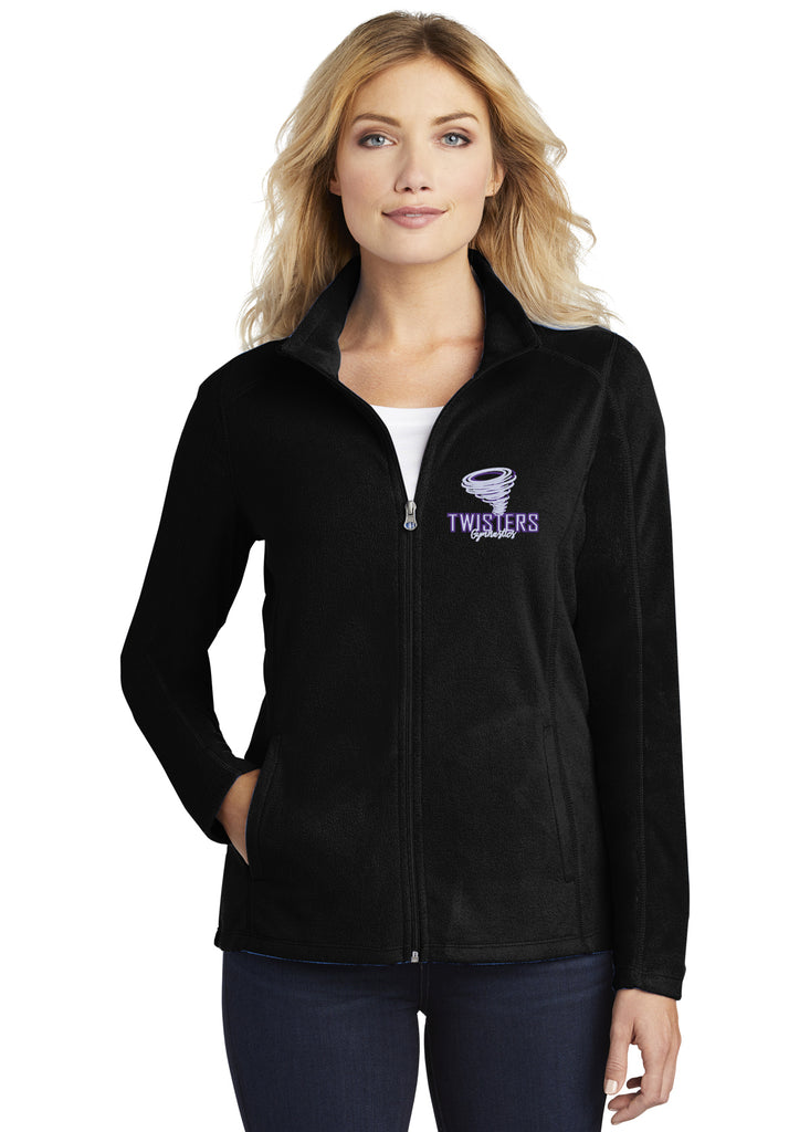 twisters black port authority® ladies microfleece jacket l223 w/ 2 color embroidered f5 design on front left chest