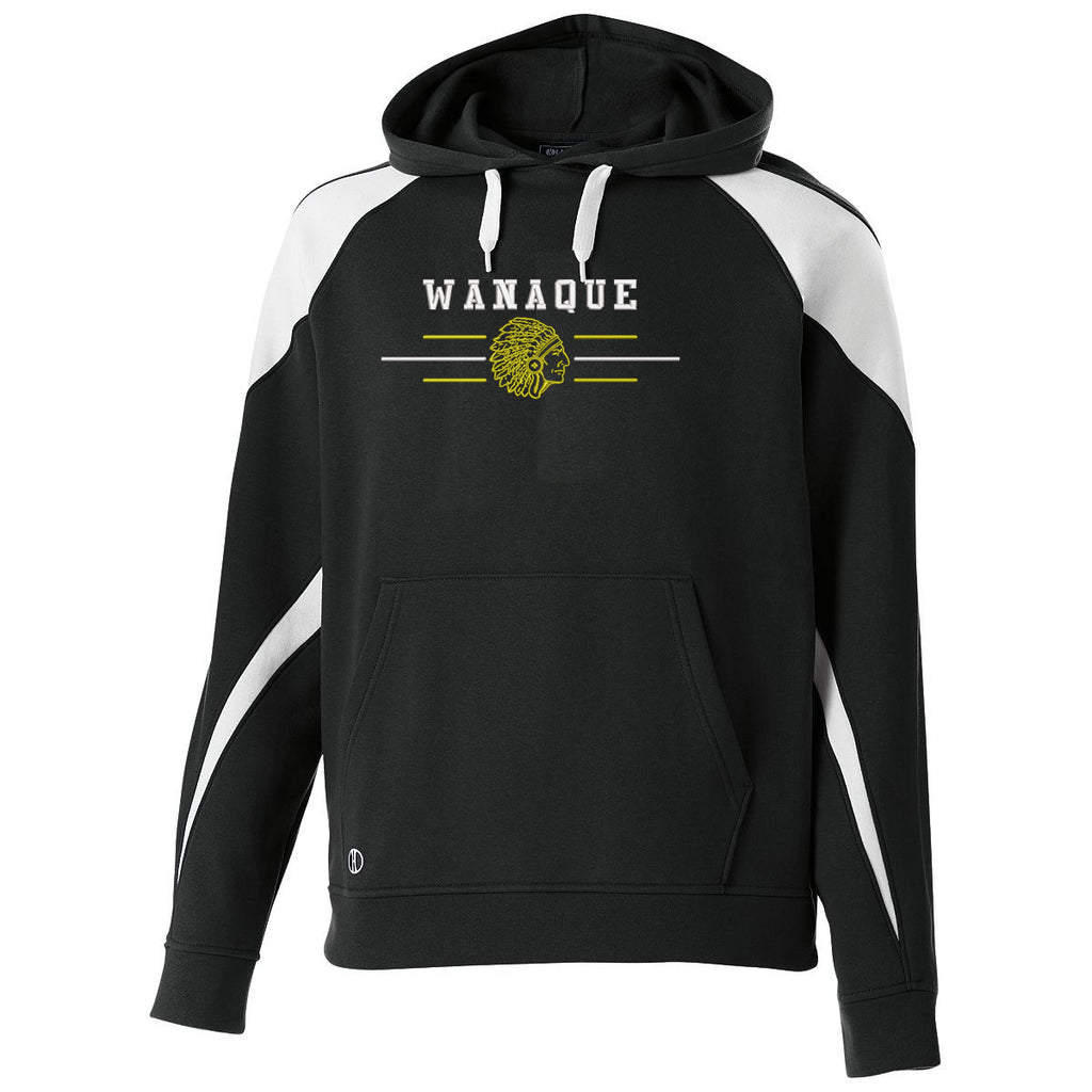 wanaque prospect hoodie w/ embroidered indian design on front.