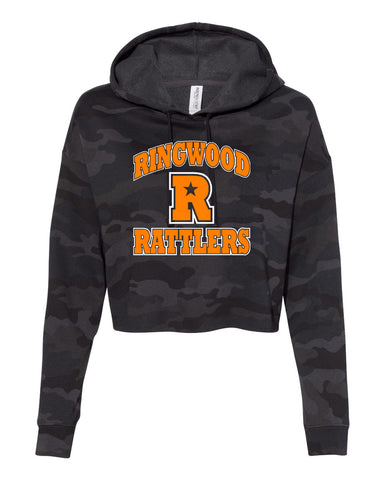 Ringwood Rattlers Black JERZEES - NuBlend® Hooded Sweatshirt - 996MR w/ 2 Color Rattlers Cheerleading Bow Design on Front