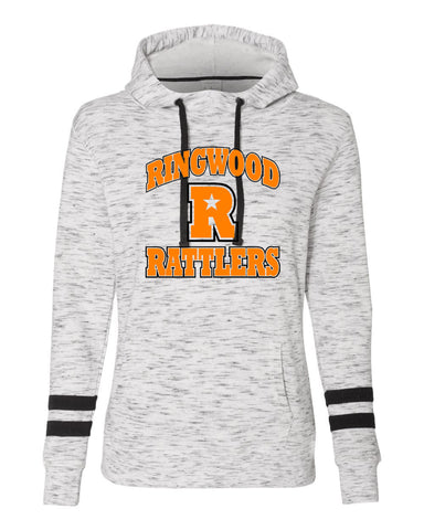 Ringwood Rattlers Black Dyenomite - Cyclone Hooded Tie-Dyed Sweatshirt - 854CY w/ 2 Color CHEERLEADING Design on Front