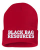 black bag resources embroidered cuffed beanie hat