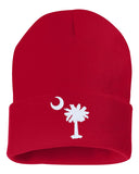 sc palmetto moon embroidered cuffed beanie hat