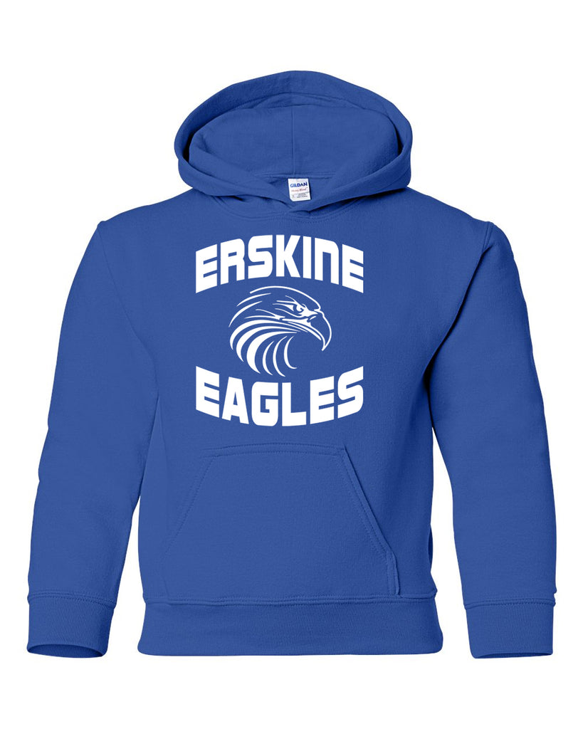 erskine school royal heavy blend™ hooded sweatshirt - 18500 w/ logo design 1 on front