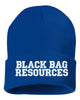 black bag resources embroidered cuffed beanie hat