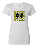 rtcc white t-shirt w/ rtcc bow color logo on front.
