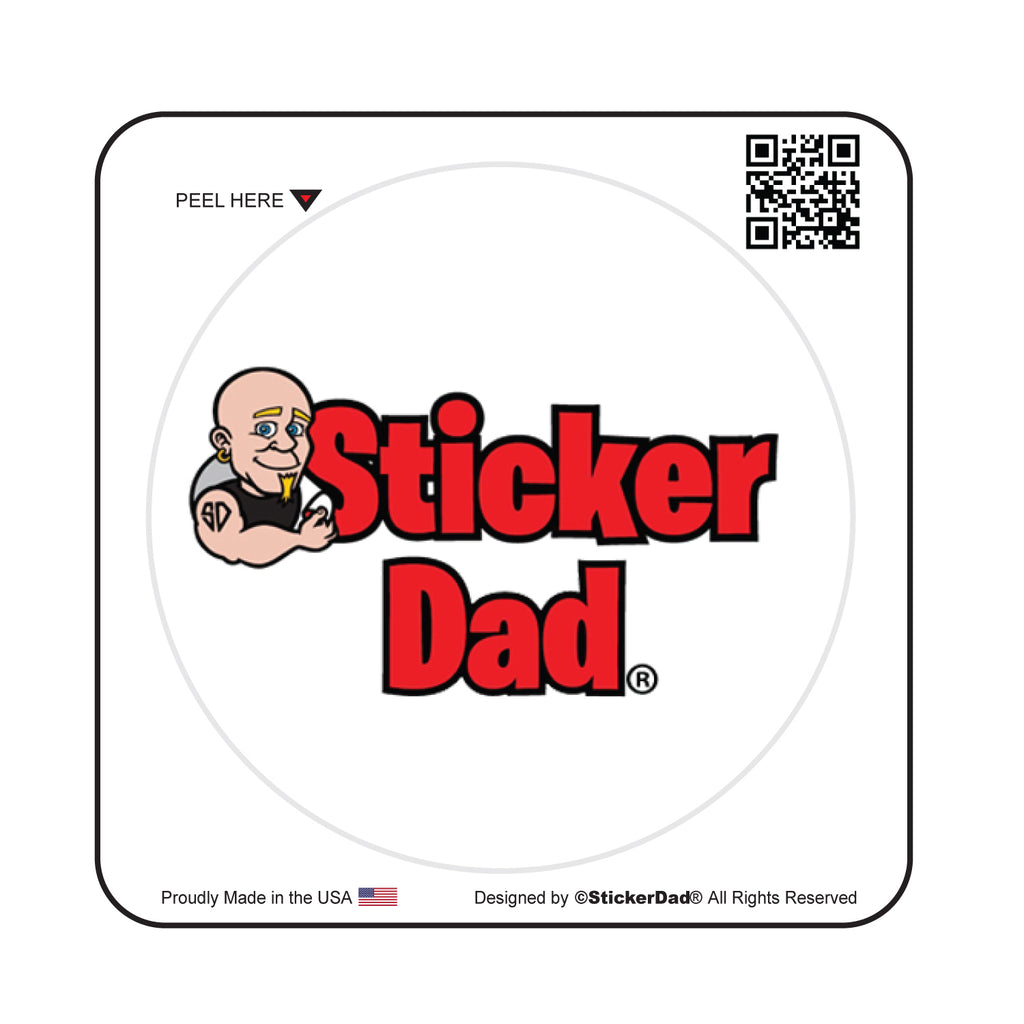 sticker dad 2" round full color printed vinyl decal window sticker