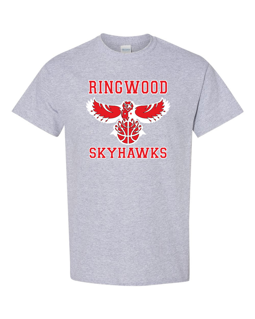 ringwood skyhawks sport gray short sleeve tee w/ skyhawks logo on front