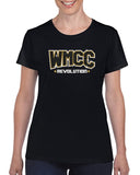wmcc team tee - black short sleeve tee w/ wmcc logo in 3 color glitter on front.