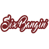 six bangin jdm tuner single color transfer type decal