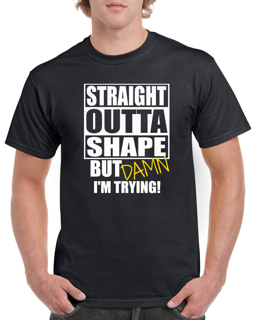 straight outta shape funny graphic design shirt