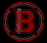 bloomingdale pta black short sleeve tee w/ bloom b logo in spangle on front
