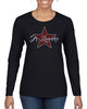 jr lancers competition cheer heavy cotton black shirt w/ spangle star design on front.