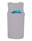 skyline lakes unisex tank top w/ shield logo front & slpoa logo on back