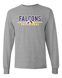 jths volleyball sport gray long sleeve tee w/ falcons volleyball v3 logo on front