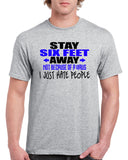 stay six feet back funny graphic design shirt