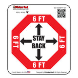 stop sign stay back 6ft - 131 funny hard hat-helmet full color printed decal