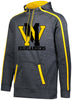 west milford fencing stoked tonal hoodie w/ large wm logo on front.