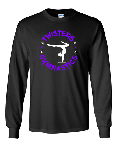 Twisters Gymnastics Black Coast to Coast Drawstring Backpack - 2562 w/ F5 Design on Front.