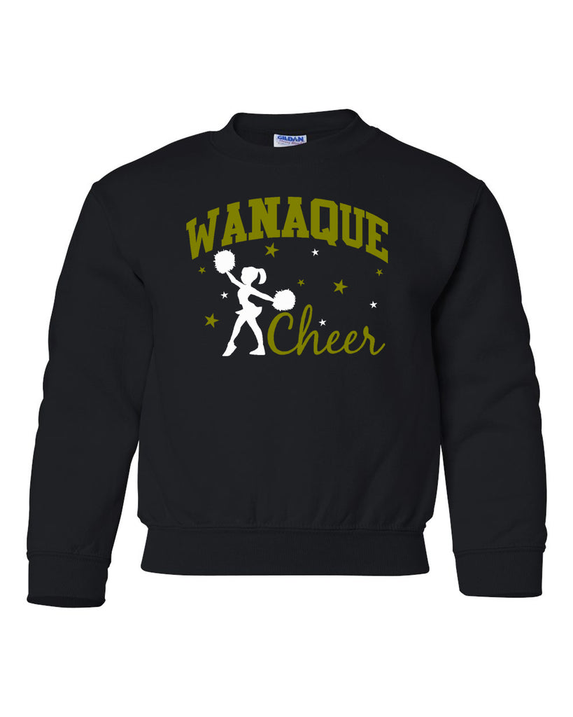wanaque cheer heavy cotton shirt w/ wanaque cheer girl design.