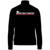 tdc - black/red medalist jacket 2.0 w/ tdc top hat on back & tdc logo front left chest.