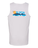 skyline lakes unisex tank top w/ shield logo front & slpoa logo on back