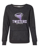 twisters black women’s glitter french terry sweatshirt - 8867 w/ 2 color f5 design on front.