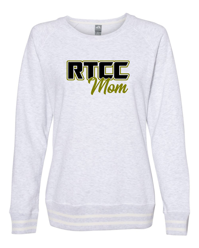 rtcc - women’s relay crewneck sweatshirt - 8652 with 2 color rtcc mom design on front.