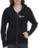 wmcc black full zip hoodie w/ wmcc logo in 3 color print (glitter) on back.