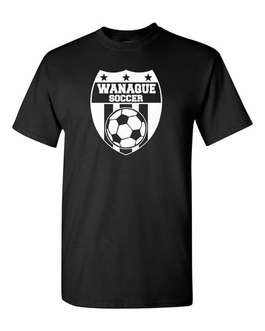 Wanaque Soccer Sparkle Stripe Crew with Large Half Ball Logo on Front in GLITTER