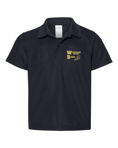 WANAQUE  Black Short Sleeve Tee w/ WANAQUE School "Old Style" Logo in Spangle on Front. STYLE #2