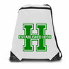 hopatcong white zippered drawstring backpack w/ hopatcong 