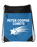 peter cooper royal coast to coast drawstring backpack - 2562 w/ logo design 1 on front.